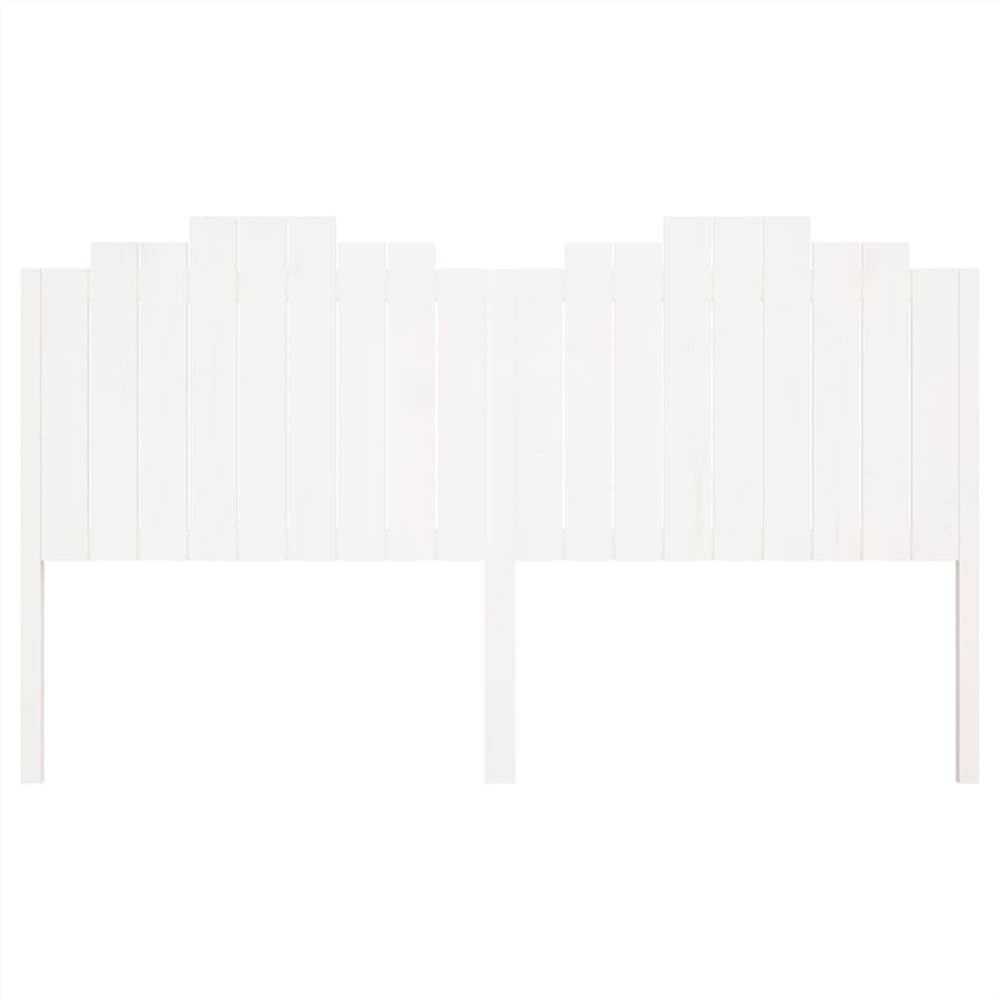 Bed Headboard White 186x4x110 cm Solid Wood Pine