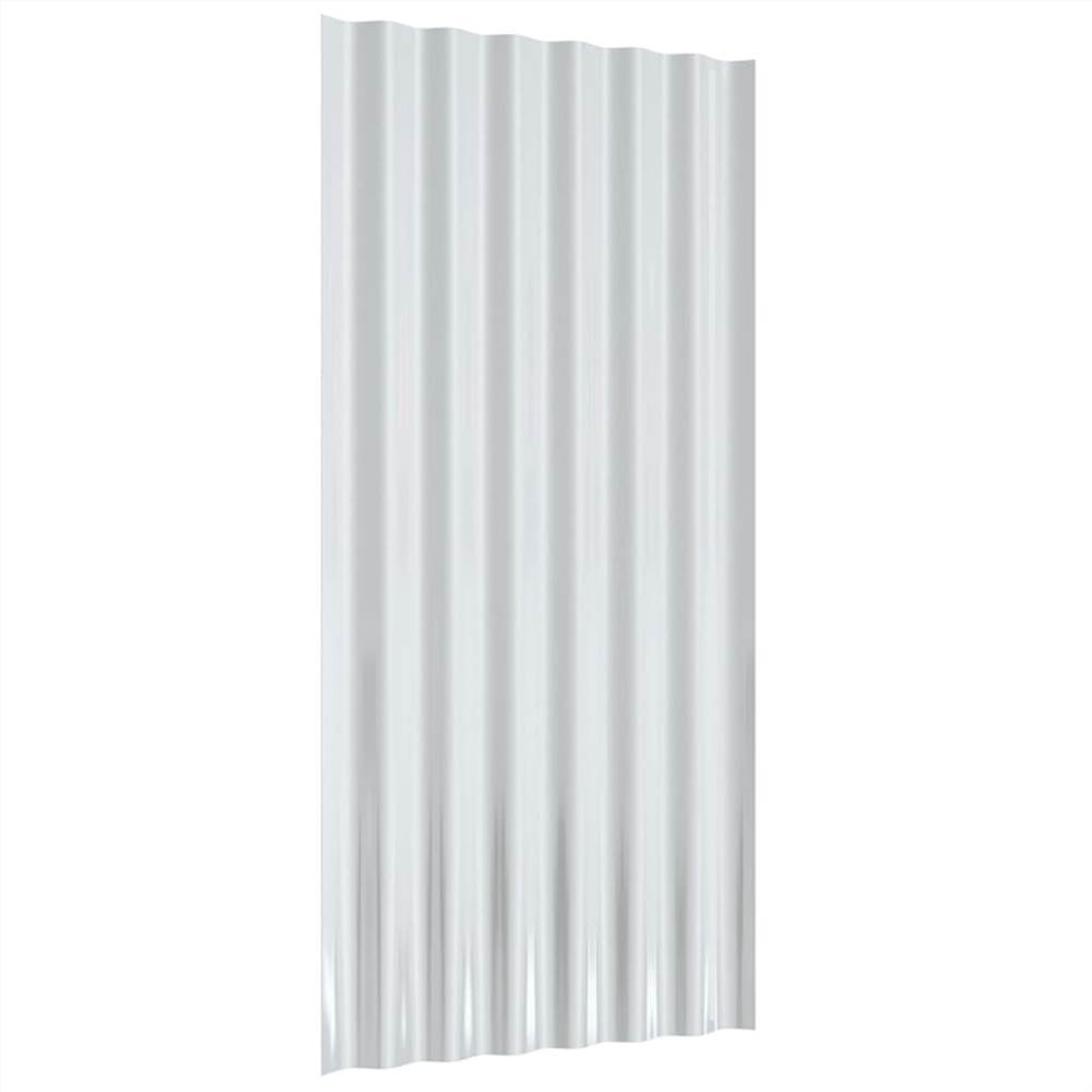 Roof Panels 12 pcs Powder-coated Steel Green 80x36 cm