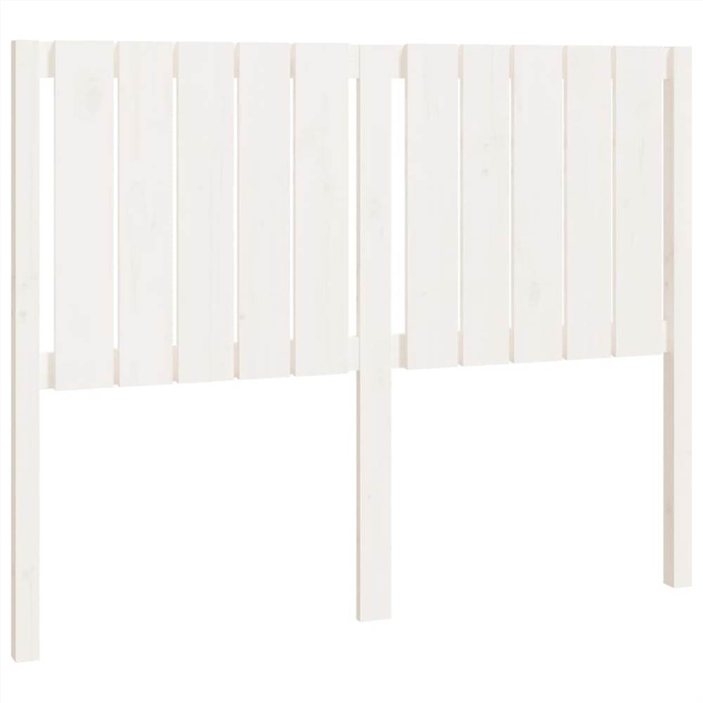 Bed Headboard White 125.5x4x100 cm Solid Wood Pine