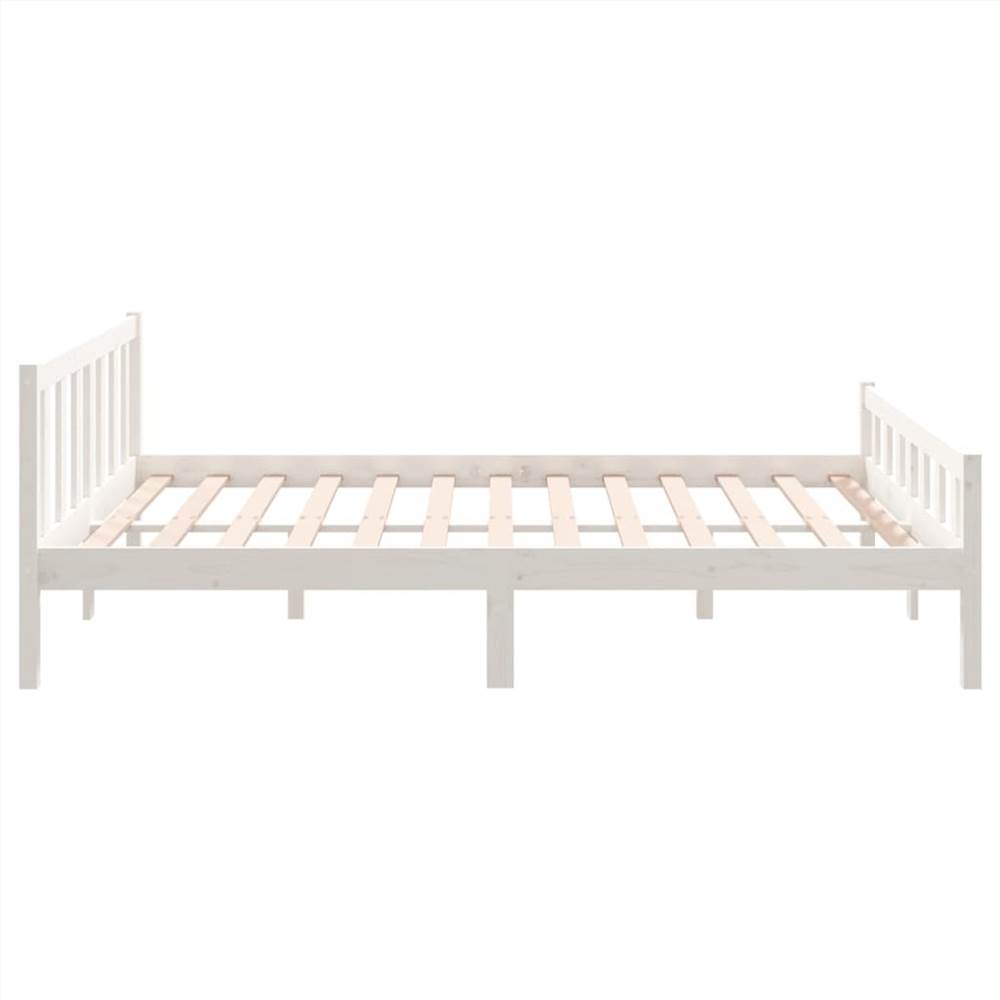 Bed Frame White Solid Wood 140x200 cm