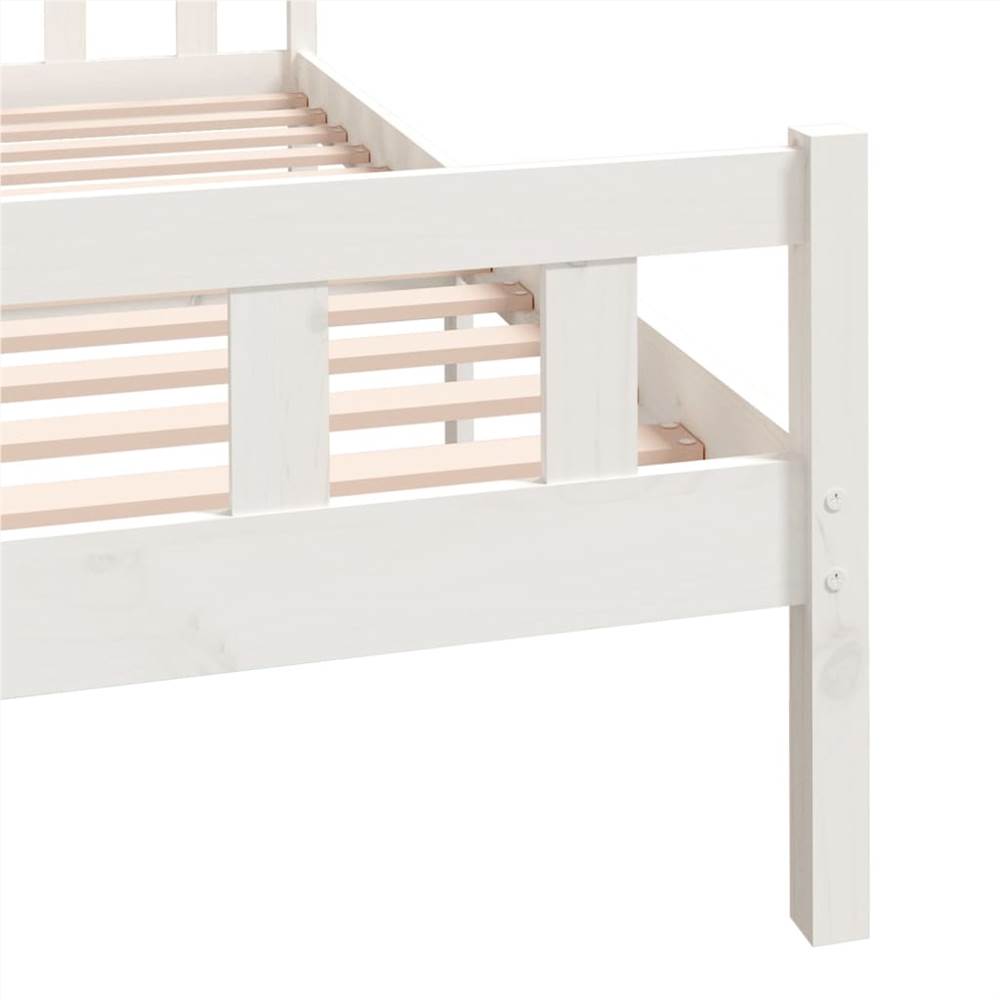 Bed Frame White Solid Wood 140x200 cm