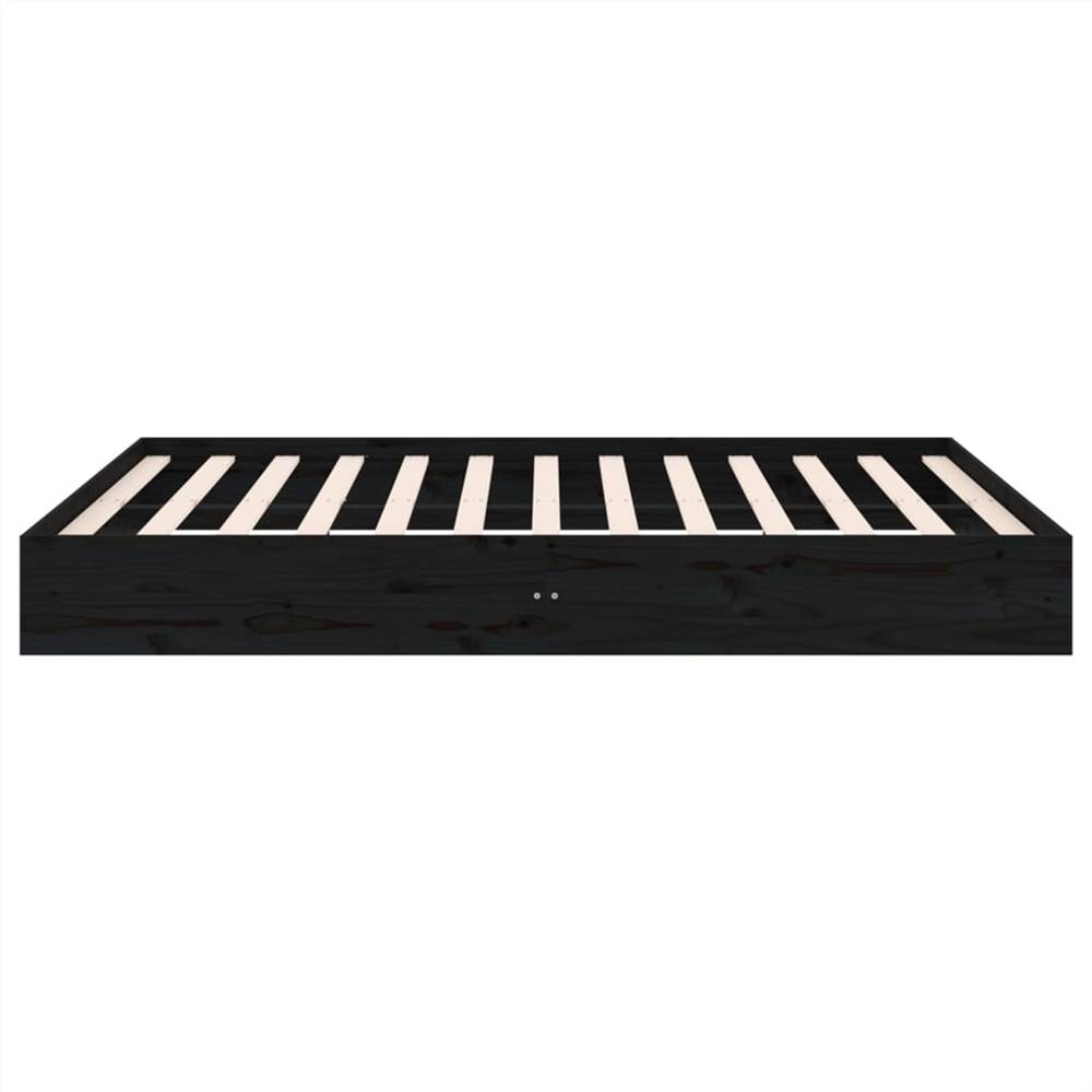 Bed Frame Black Solid Wood 200x200 cm