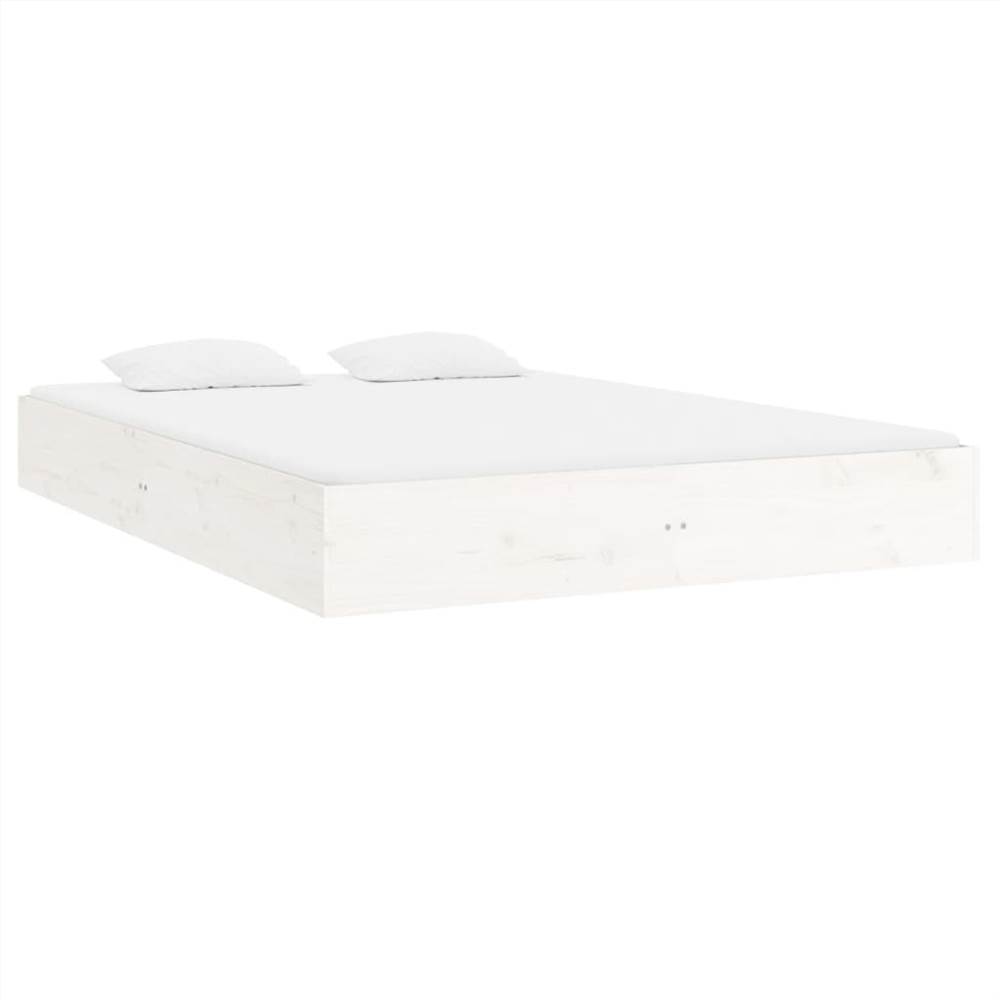 Bed Frame White Solid Wood 160x200 cm