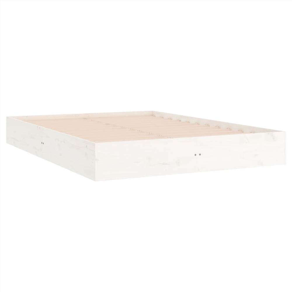Bed Frame White Solid Wood 160x200 cm