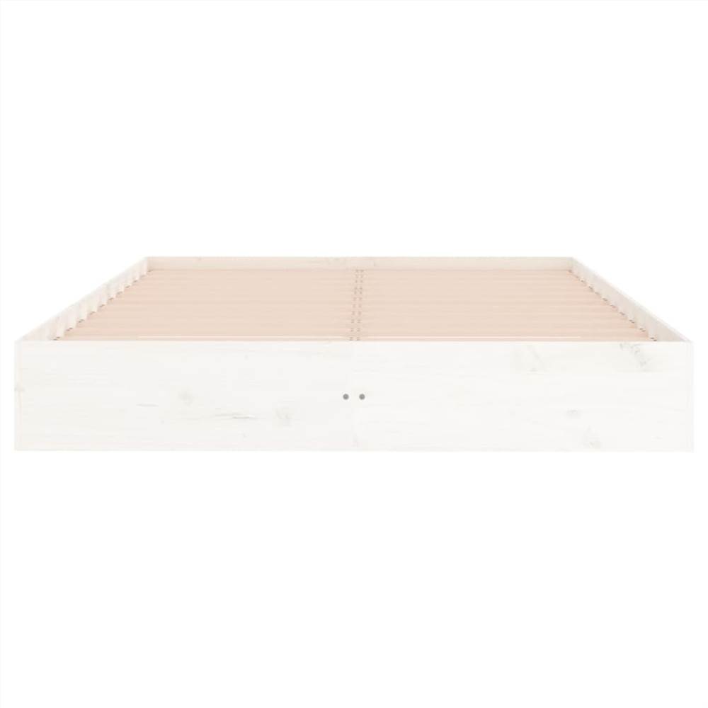 Bed Frame White Solid Wood 160x200 cm