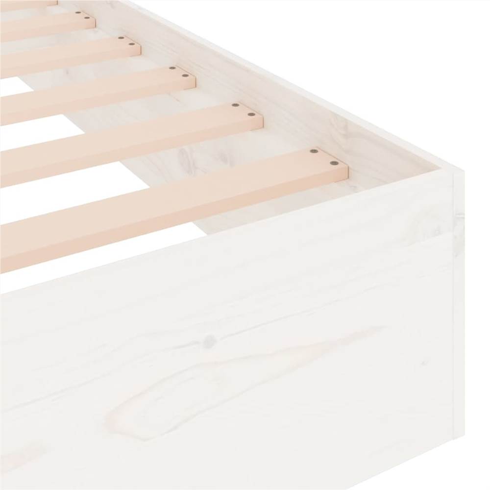 Bed Frame White Solid Wood 160x200 cm
