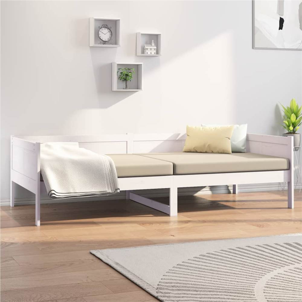 Day Bed White Solid Wood Pine 90x200 cm