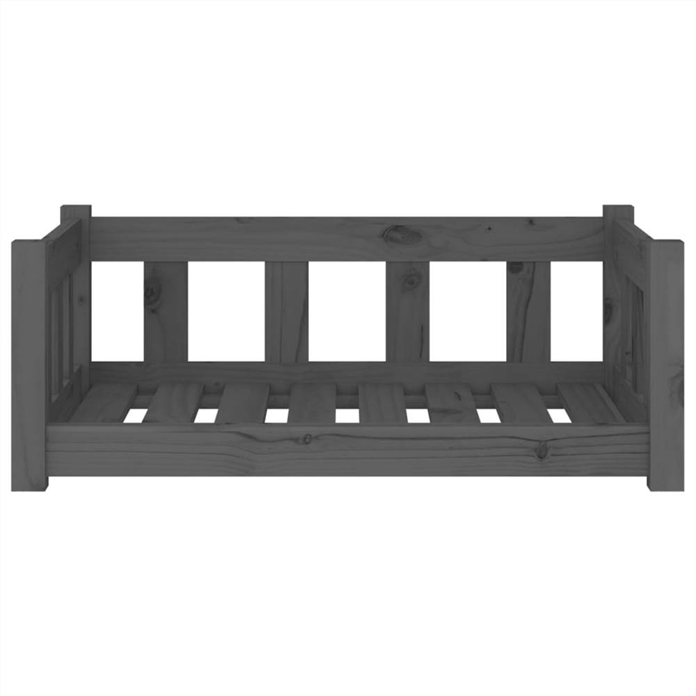 Dog Bed Grey 75.5x55.5x28 cm Solid Wood Pine