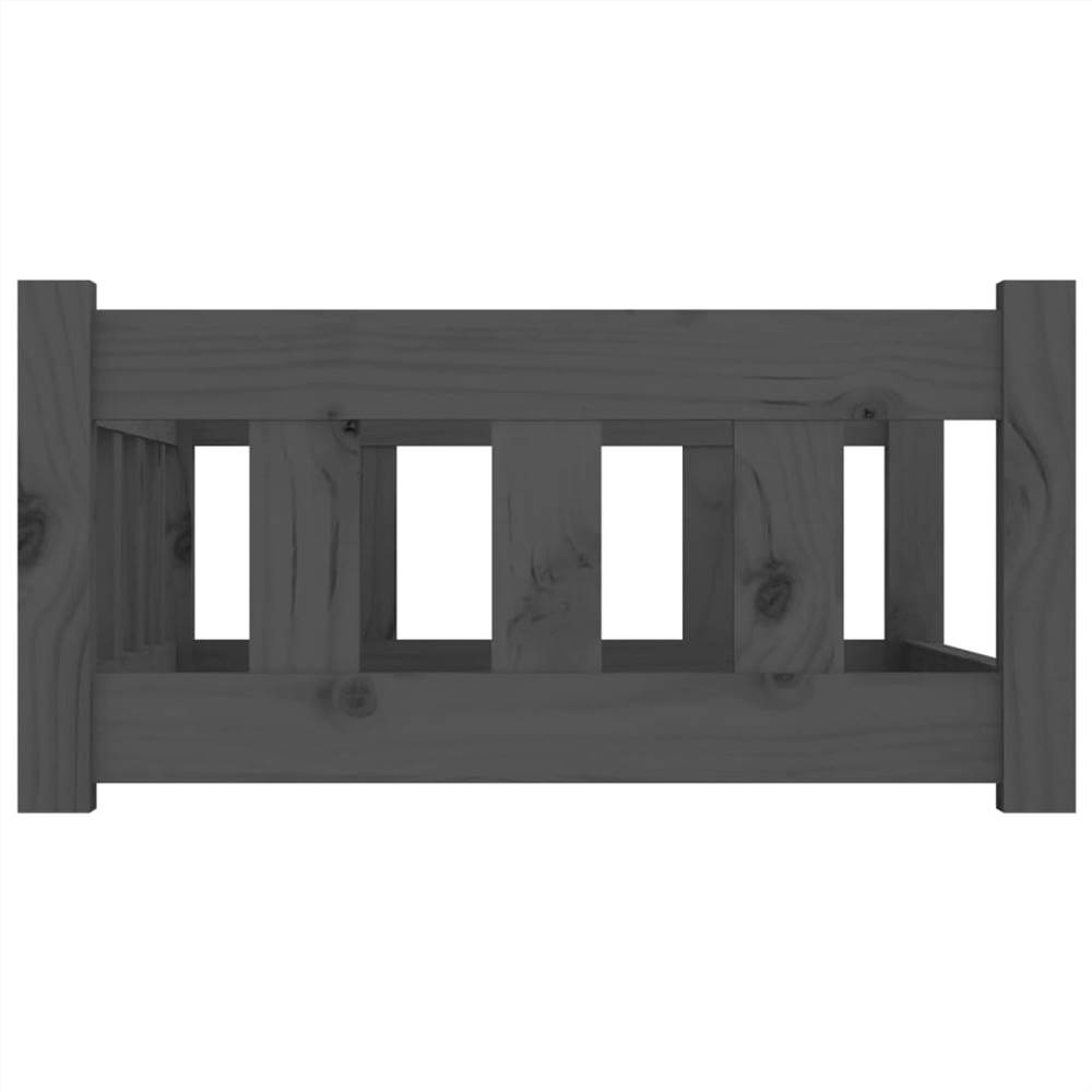 Dog Bed Grey 75.5x55.5x28 cm Solid Wood Pine