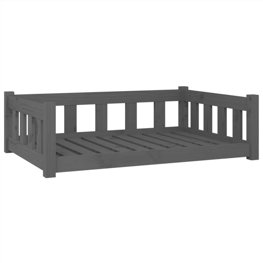 Dog Bed Grey 95.5x65.5x28 cm Solid Wood Pine