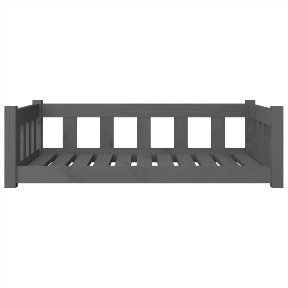 Dog Bed Grey 95.5x65.5x28 cm Solid Wood Pine