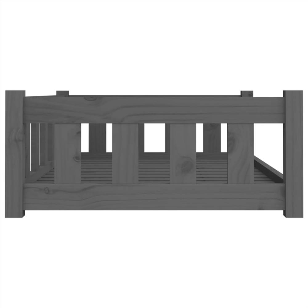 Dog Bed Grey 95.5x65.5x28 cm Solid Wood Pine