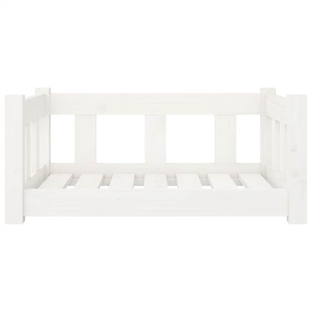 Dog Bed White 65.5x50.5x28 cm Solid Wood Pine