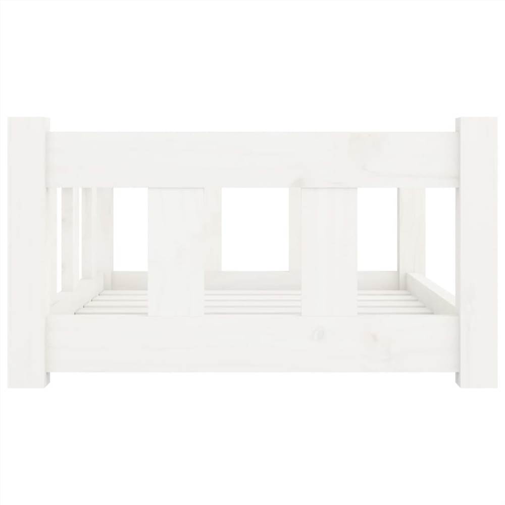 Dog Bed White 65.5x50.5x28 cm Solid Wood Pine