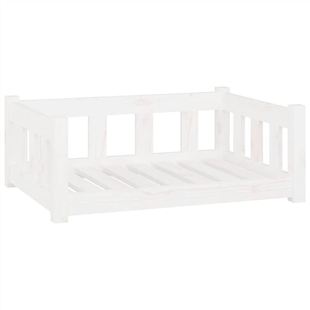 Dog Bed White 75.5x55.5x28 cm Solid Wood Pine