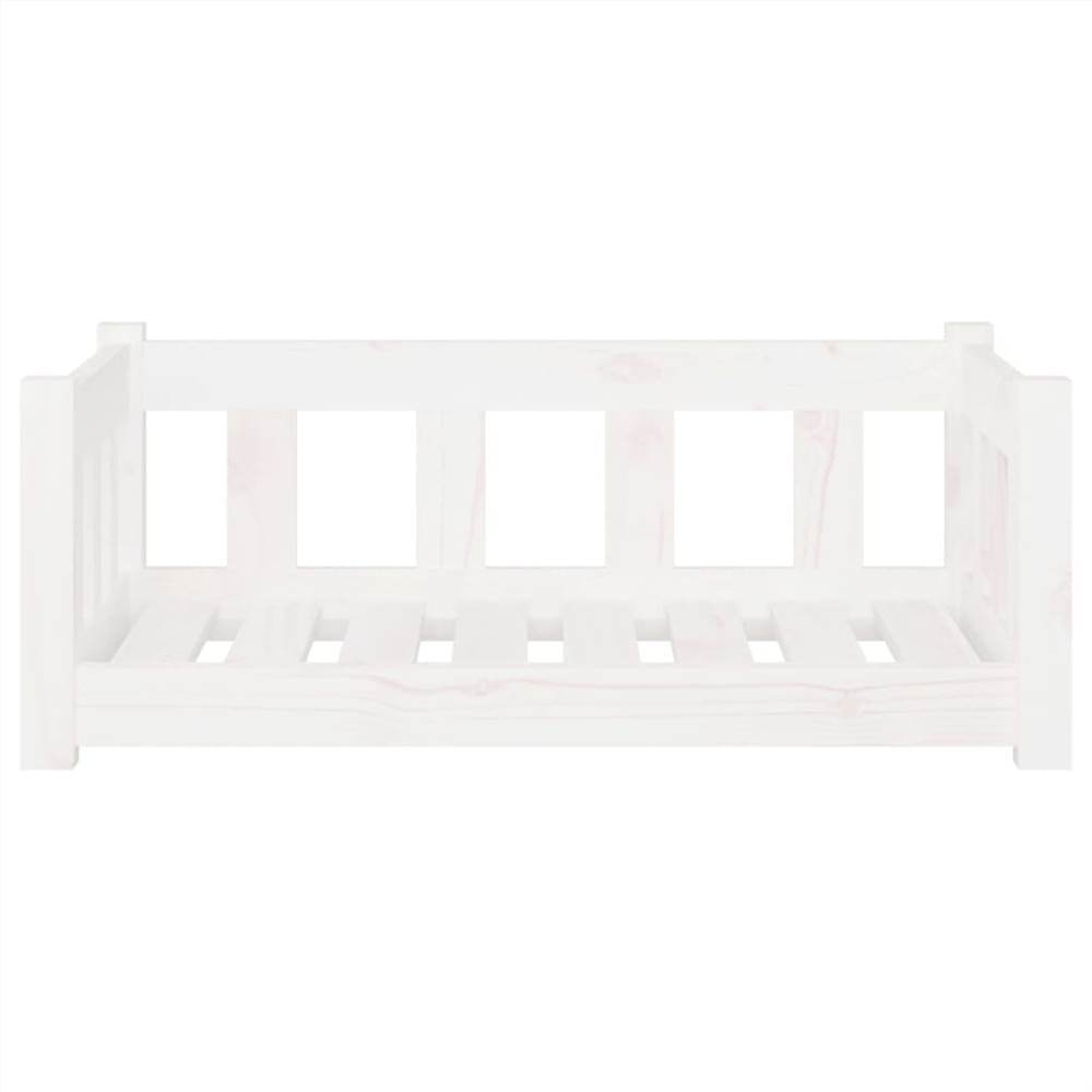 Dog Bed White 75.5x55.5x28 cm Solid Wood Pine