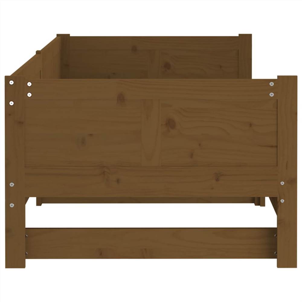 Pull-out Day Bed Honey Brown Solid Wood Pine 2x(90x190) cm