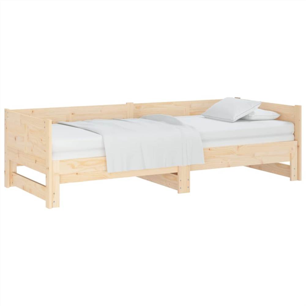 Pull-out Day Bed Solid Wood Pine 2x(90x190) cm