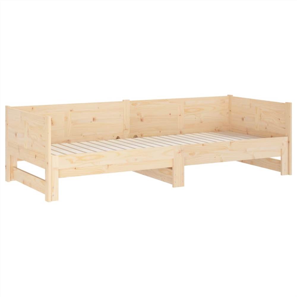 Pull-out Day Bed Solid Wood Pine 2x(90x190) cm