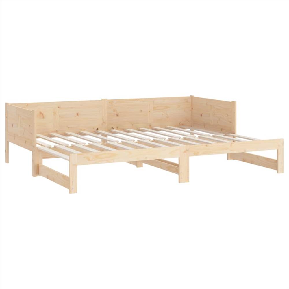 Pull-out Day Bed Solid Wood Pine 2x(90x190) cm