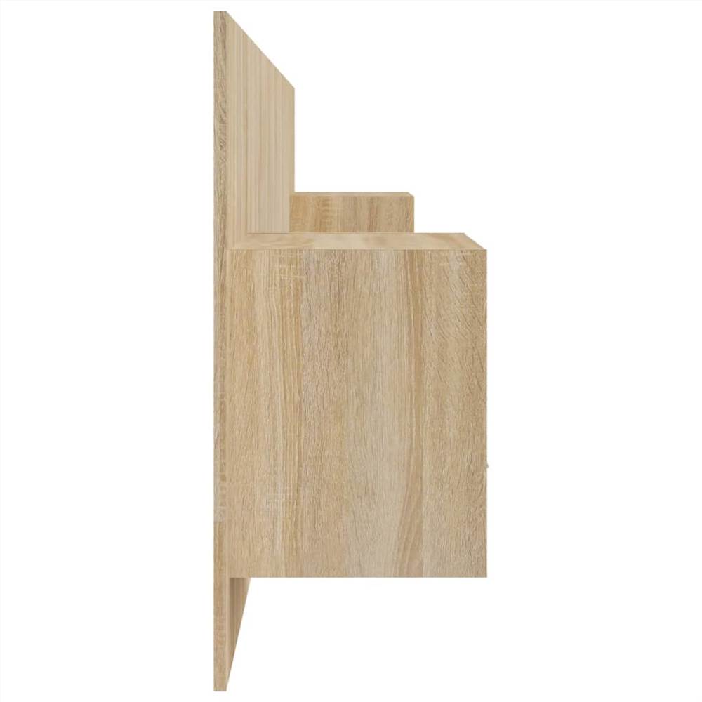 Bed Headboard with Cabinets Sonoma Oak Engineered Wood