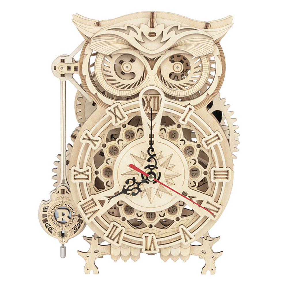

ROBOTIME LK503 ROKR Owl Clock Mechanical Gears 3D Wooden Puzzle Kit, 161Pcs