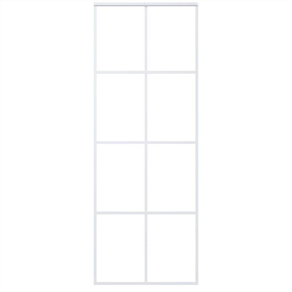 Sliding Door Frosted ESG Glass and Aluminium 76x205 cm White