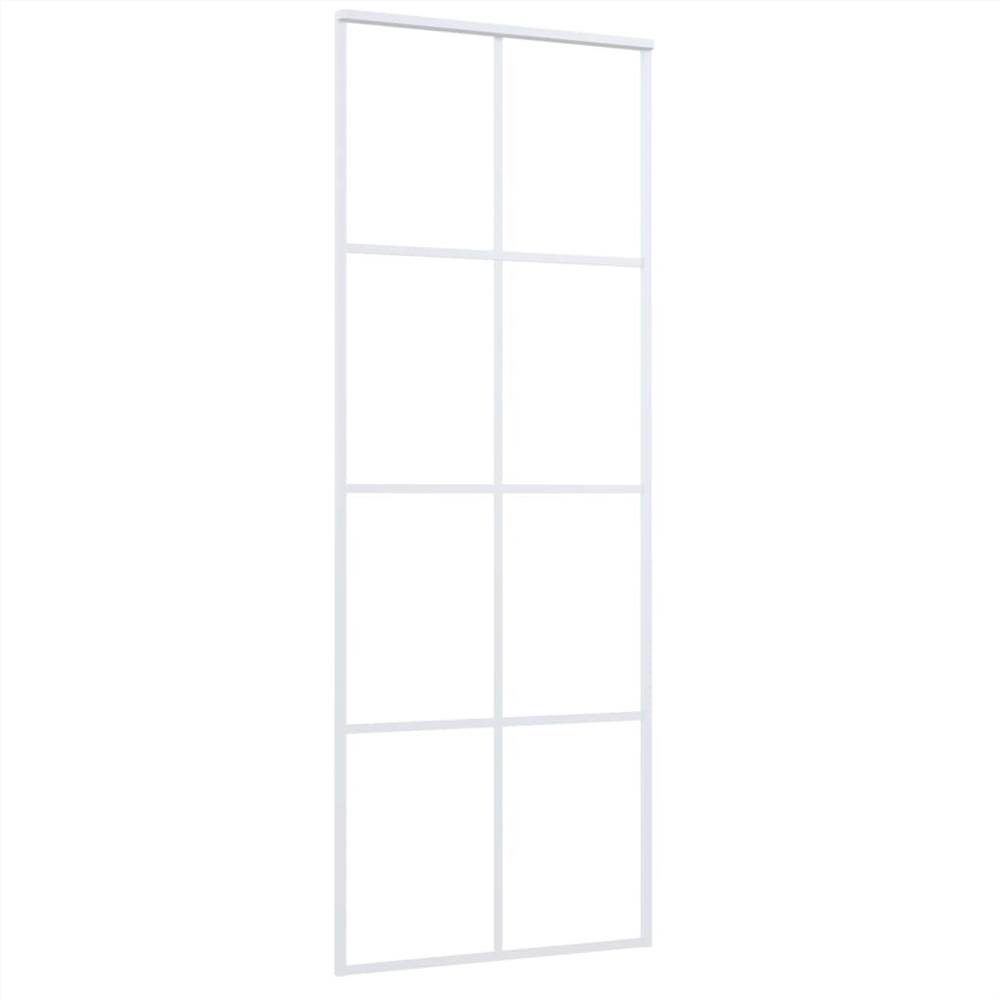 Sliding Door Frosted ESG Glass and Aluminium 76x205 cm White