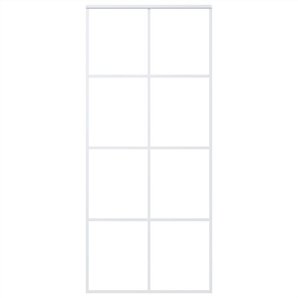 Sliding Door Frosted ESG Glass and Aluminium 90x205 cm White