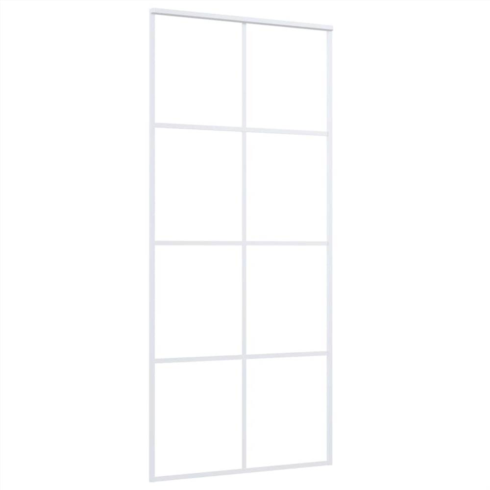 Sliding Door Frosted ESG Glass and Aluminium 90x205 cm White