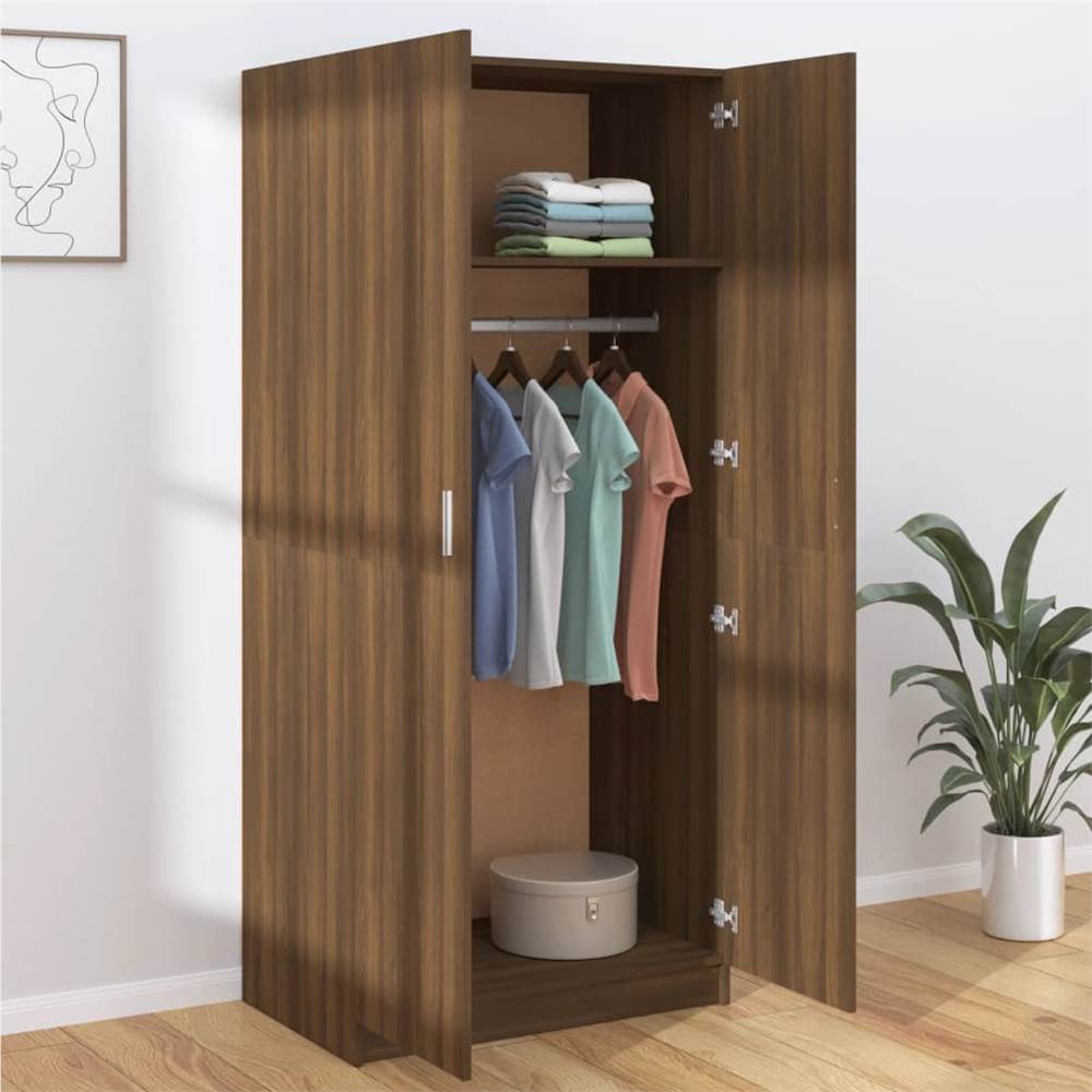 Wardrobe Brown Oak 80x50x180 cm Engineered Wood