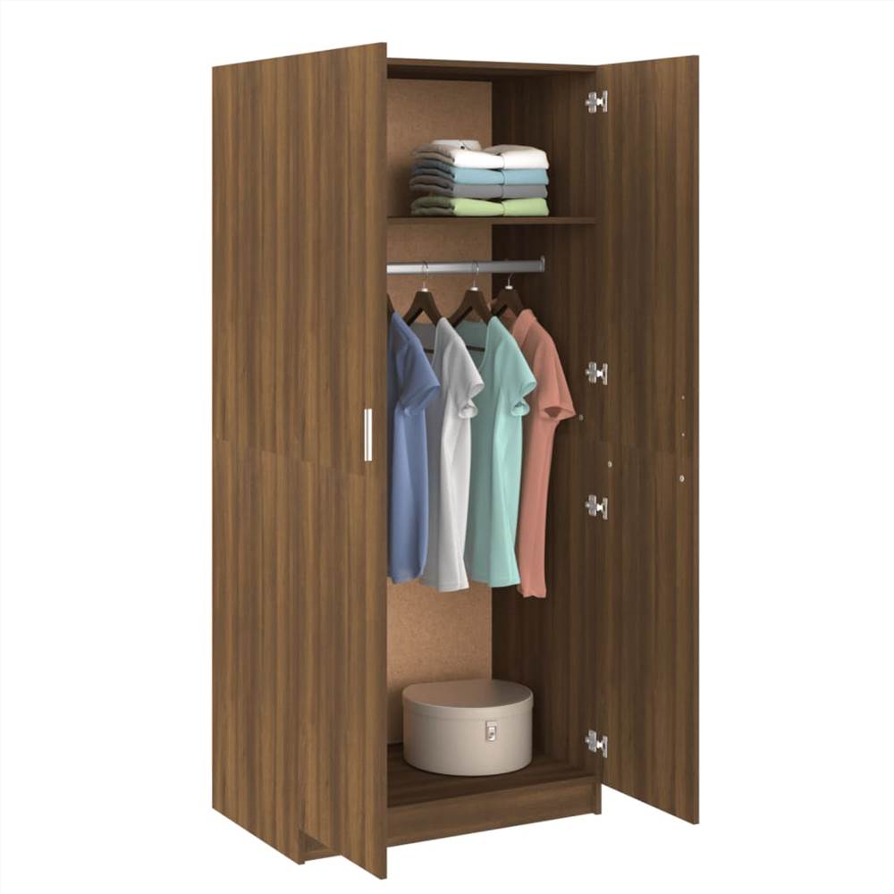 Wardrobe Brown Oak 80x50x180 cm Engineered Wood