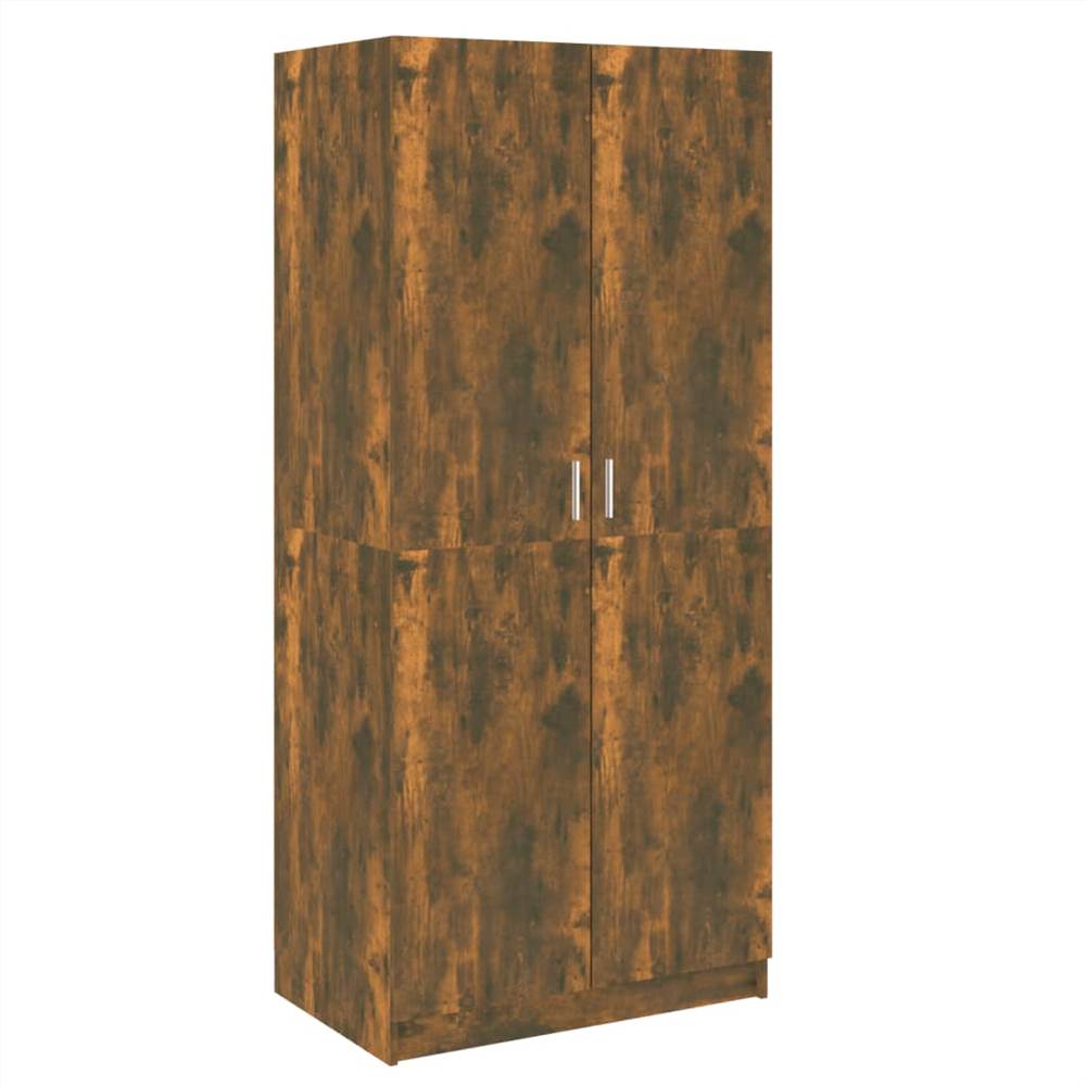 Wardrobe Smoked Oak 80x50x180 cm Engineered Wood