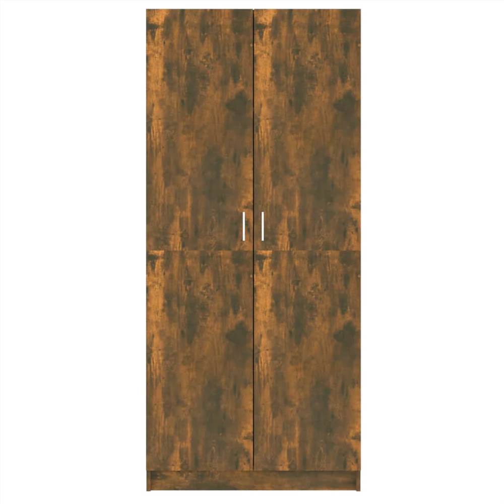 Wardrobe Smoked Oak 80x50x180 cm Engineered Wood