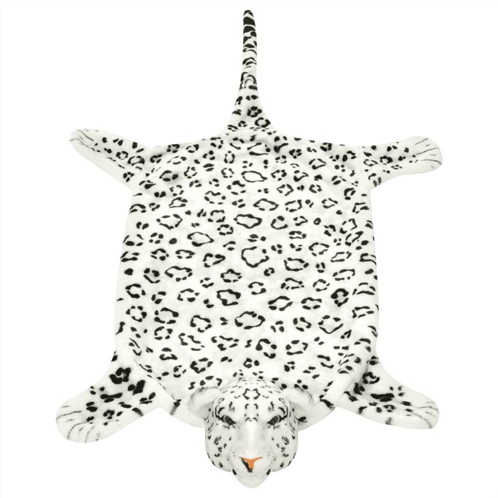 Leopard Carpet Plush 139 cm White
