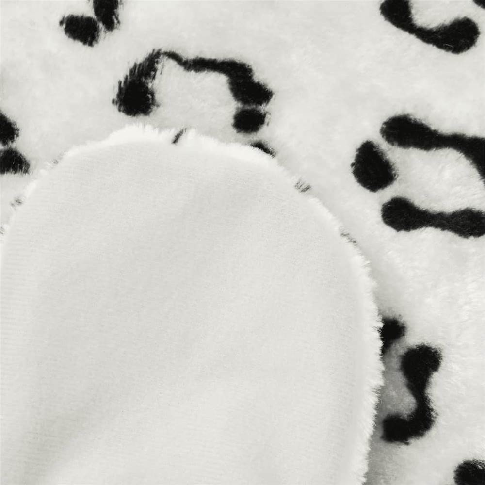 Leopard Carpet Plush 139 cm White