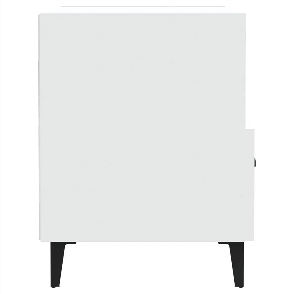 Bedside Cabinet White Engineered Wood