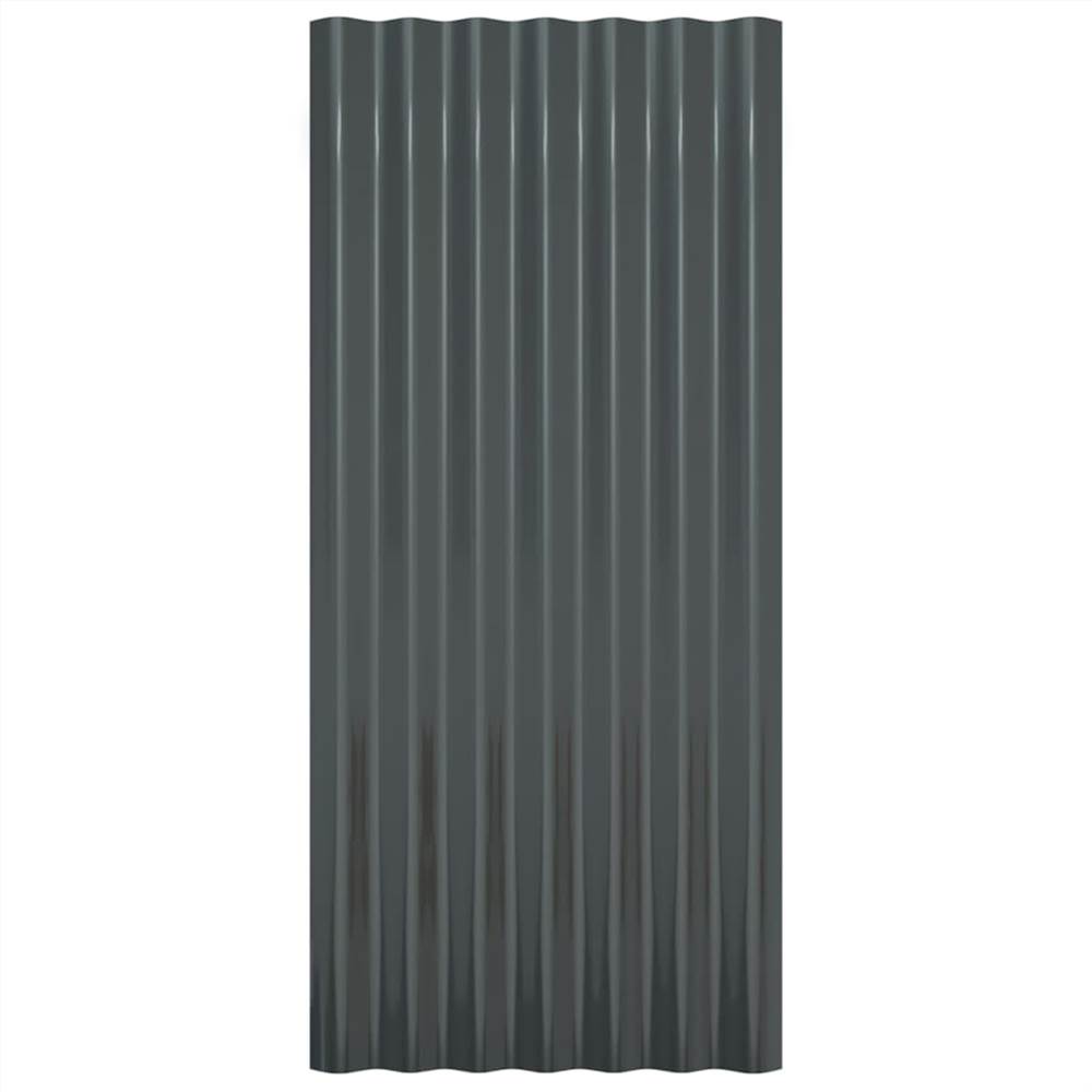 Roof Panels 36 pcs Powder-coated Steel Anthracite 80x36 cm