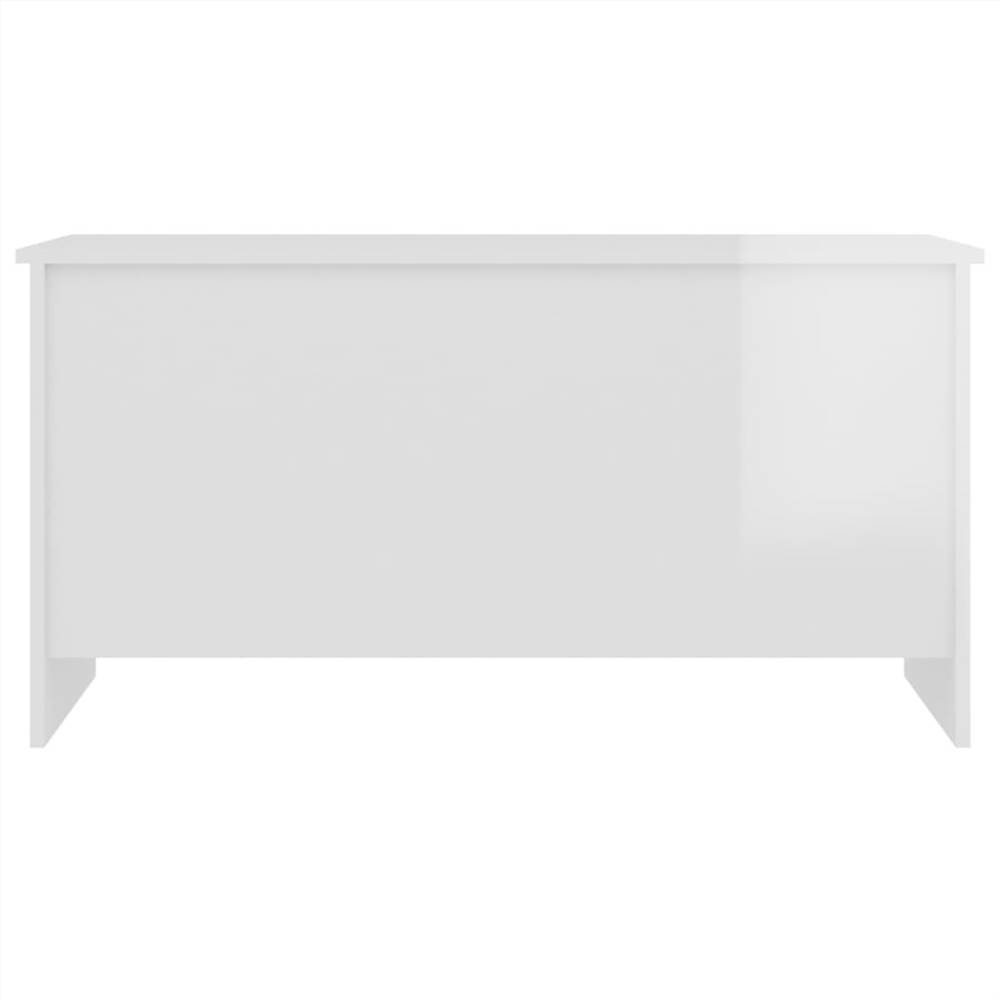 Coffee Table High Gloss White 102x55.5x52.5 cm Engineered Wood