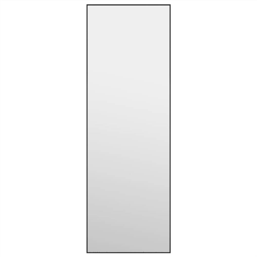 Door Mirror Black 40x100 cm Glass and Aluminium