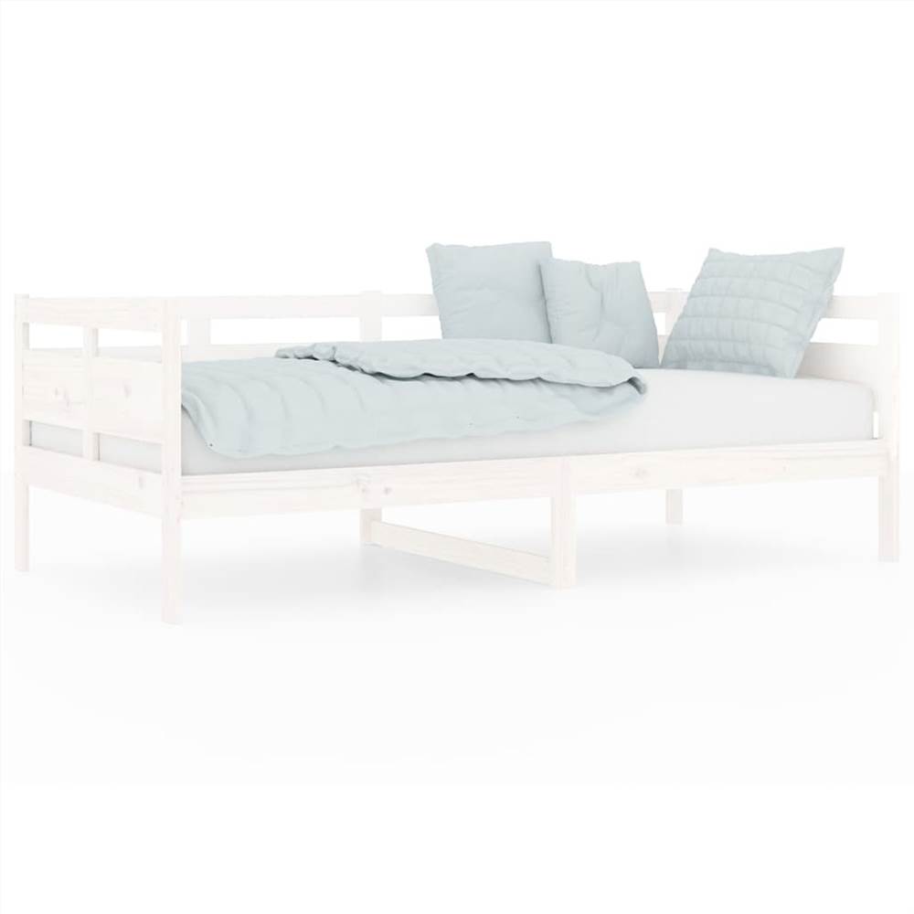 Day Bed White Solid Wood Pine 90x190 cm