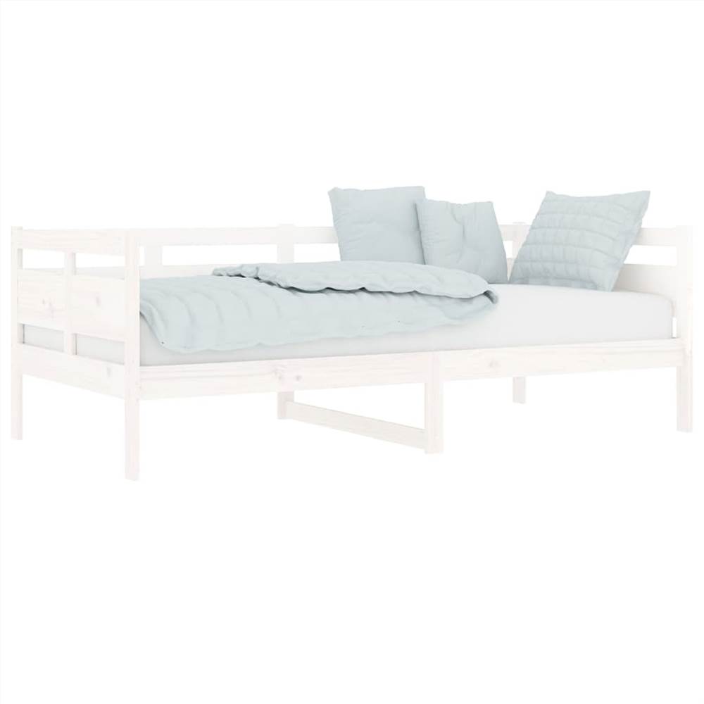Day Bed White Solid Wood Pine 90x190 cm