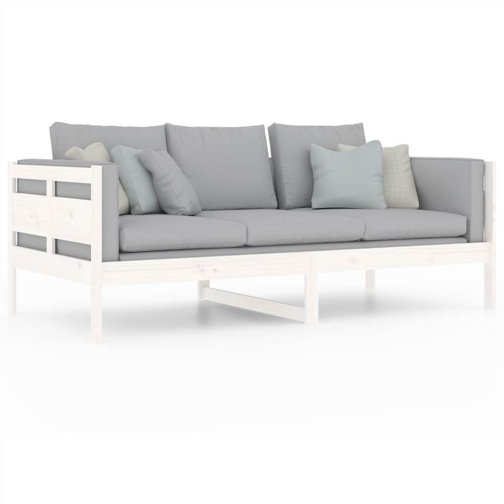 Day Bed White Solid Wood Pine 90x190 cm