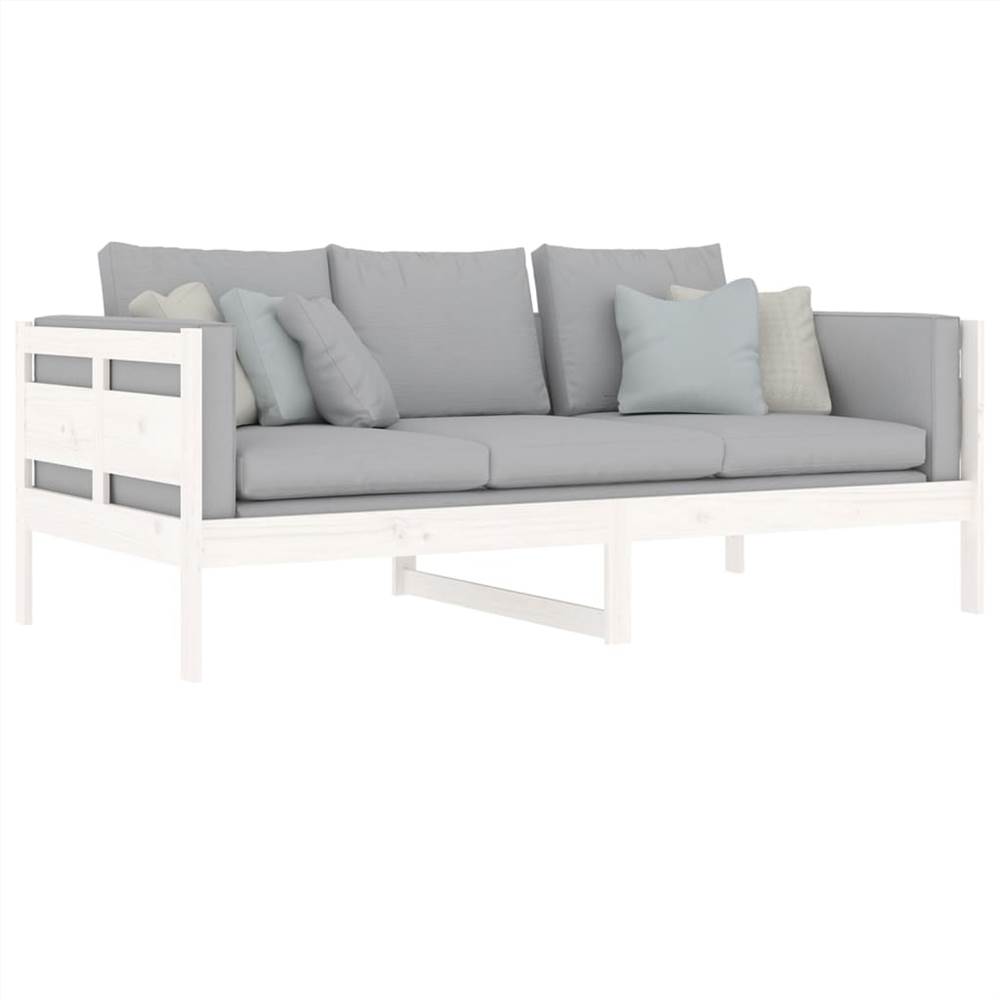 Day Bed White Solid Wood Pine 90x190 cm
