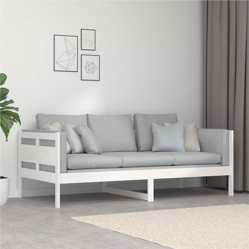 Day Bed White Solid Wood Pine 90x190 cm