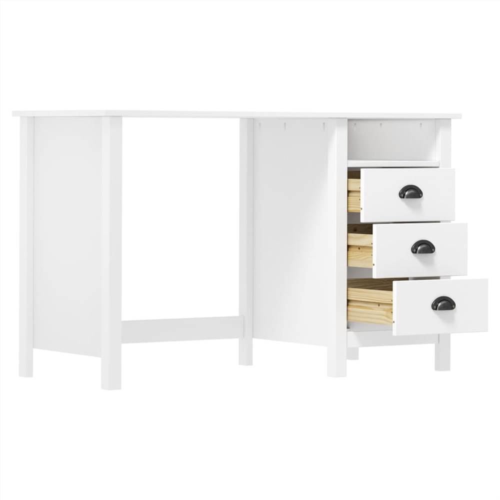 Desk Hill Range with 3 Drawers 120x50x74 cm Solid Pine Wood