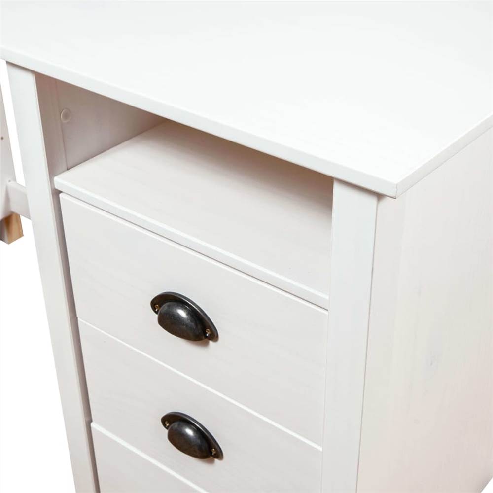 Desk Hill Range with 3 Drawers 120x50x74 cm Solid Pine Wood