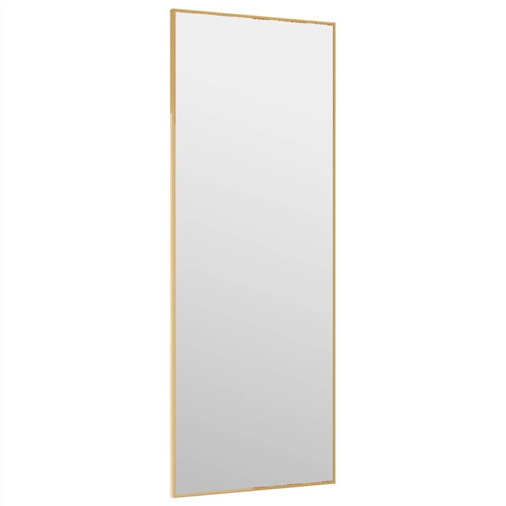Door Mirror Gold 30x80 cm Glass and Aluminium