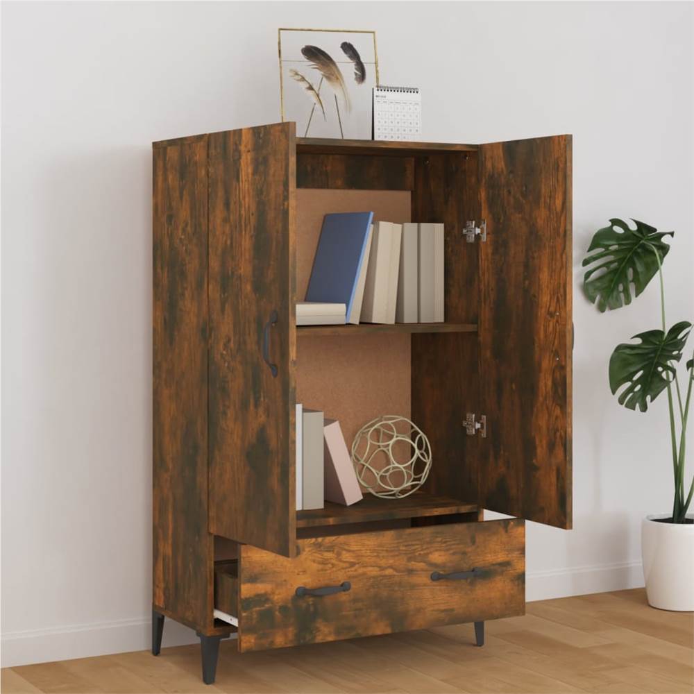 Highboard Smoked Oak 70x31x115 cm Engineered Wood