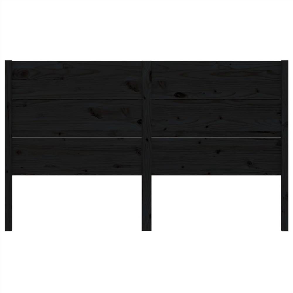 Headboard Black 146x4x100 cm Solid Wood Pine